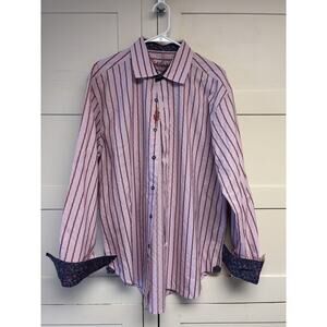Robert Graham Button Down Long Sleeve Shirt Size XL